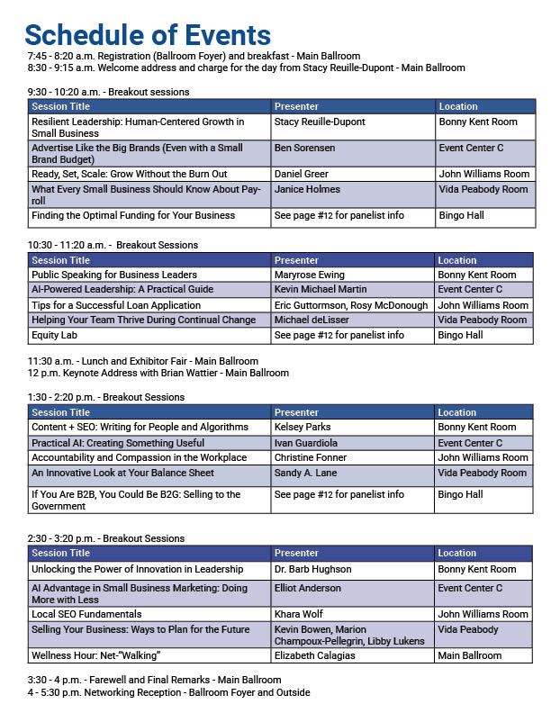 Draft Conference Schedule